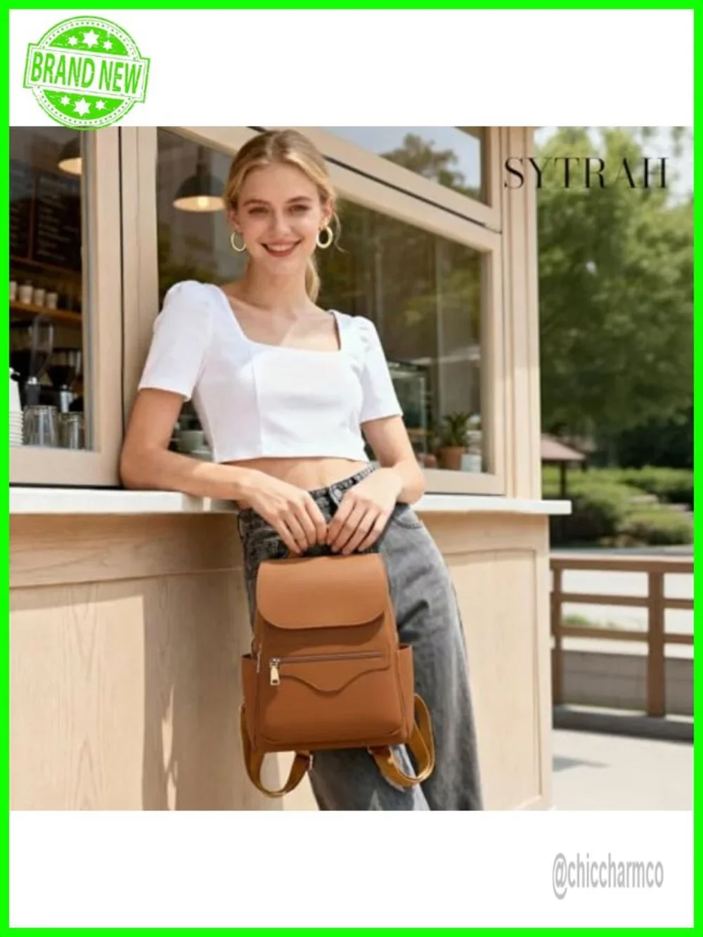 Faux Leather Mini Backpack Purse Built-In RFID Wallet Tablet Sleeve
